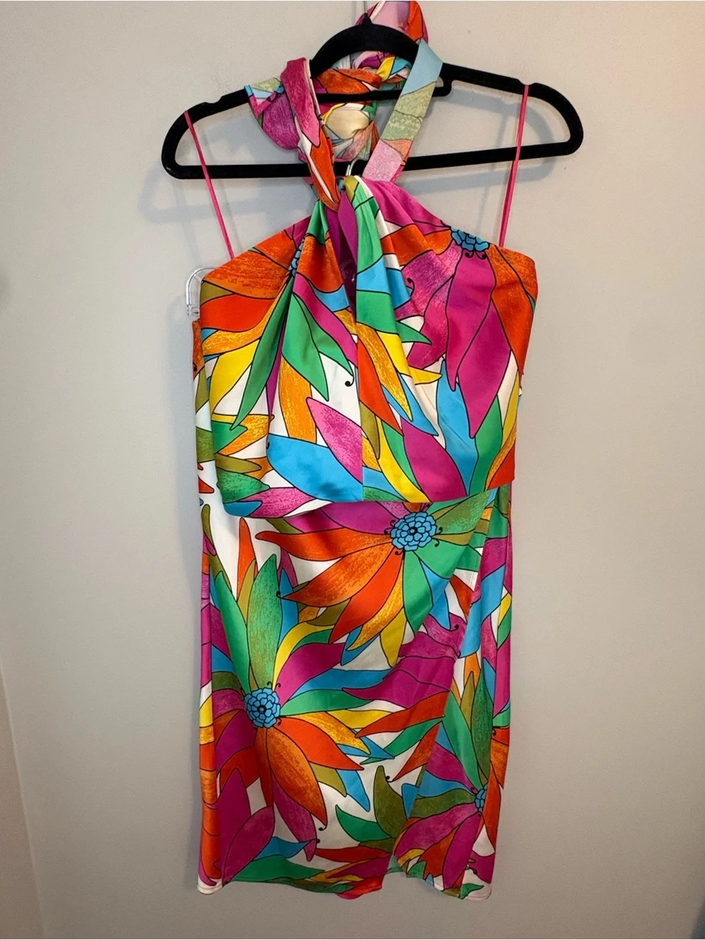 Rachel Zoe XS Floral Halter Top & Midi Skirt Matching Set Tropical